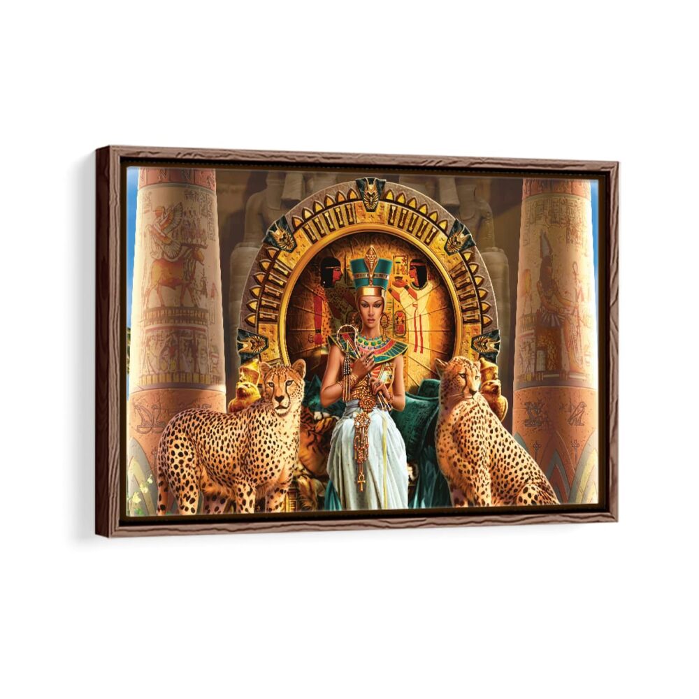 cleopatra framed canvas walnut brown