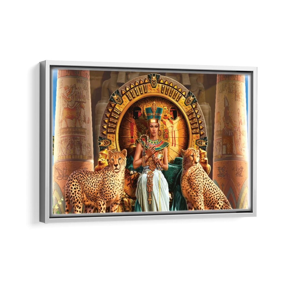 cleopatra framed canvas white frame