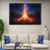 cosmic bonfire floating frame canvas