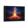 cosmic bonfire framed canvas black frame