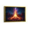 cosmic bonfire framed canvas gold frame
