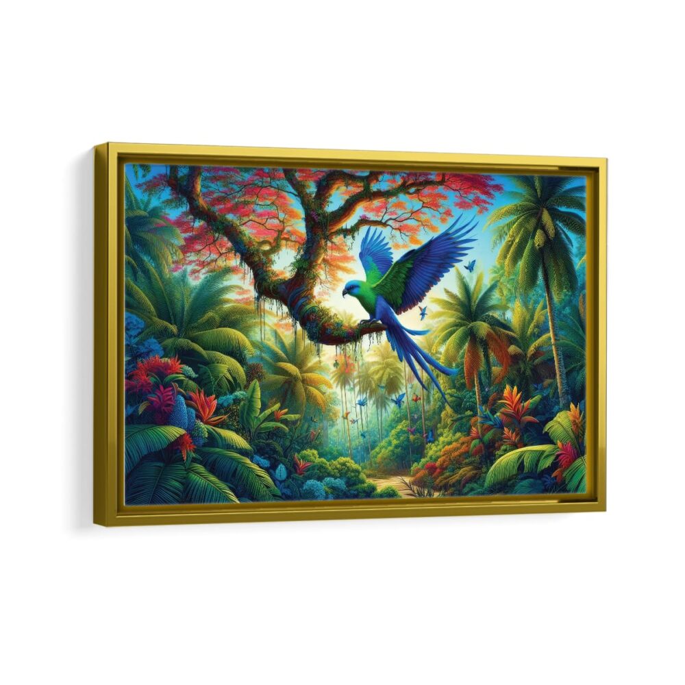 forest paradise framed canvas gold frame