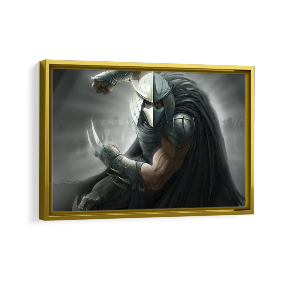 shredder framed canvas gold frame