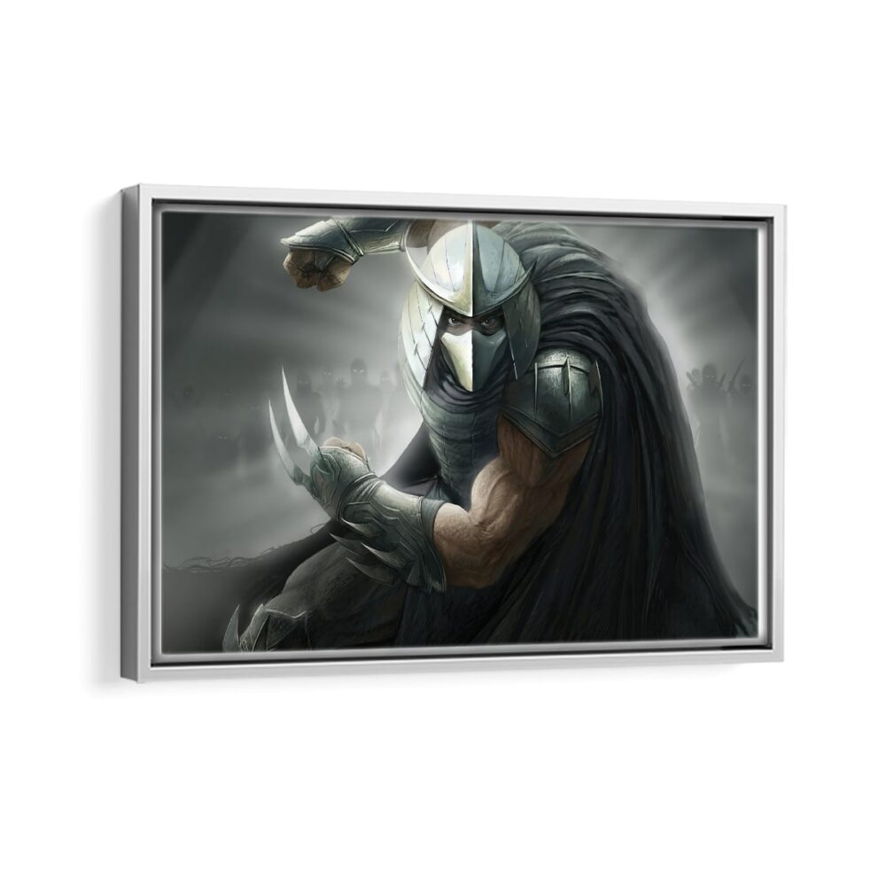shredder framed canvas white frame