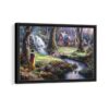 snow white discovers the cottage framed canvas black frame