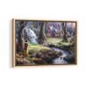 snow white discovers the cottage framed canvas natural beige