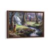 snow white discovers the cottage framed canvas walnut brown