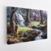 snow white discovers the cottage stretched canvas