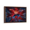spider man leap framed canvas walnut brown