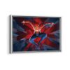 spider man leap framed canvas white frame