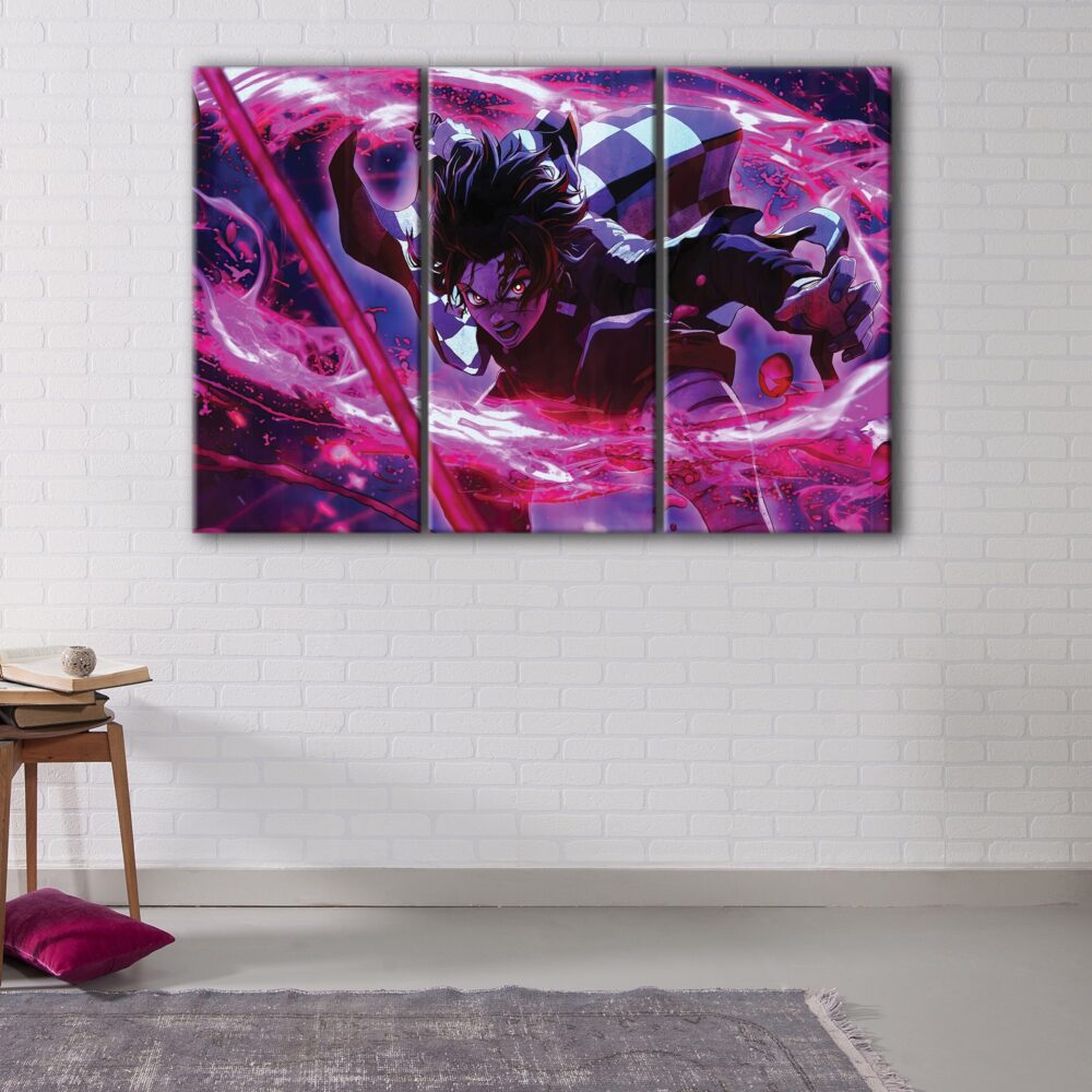 3 panels kimetsu no yaiba canvas art