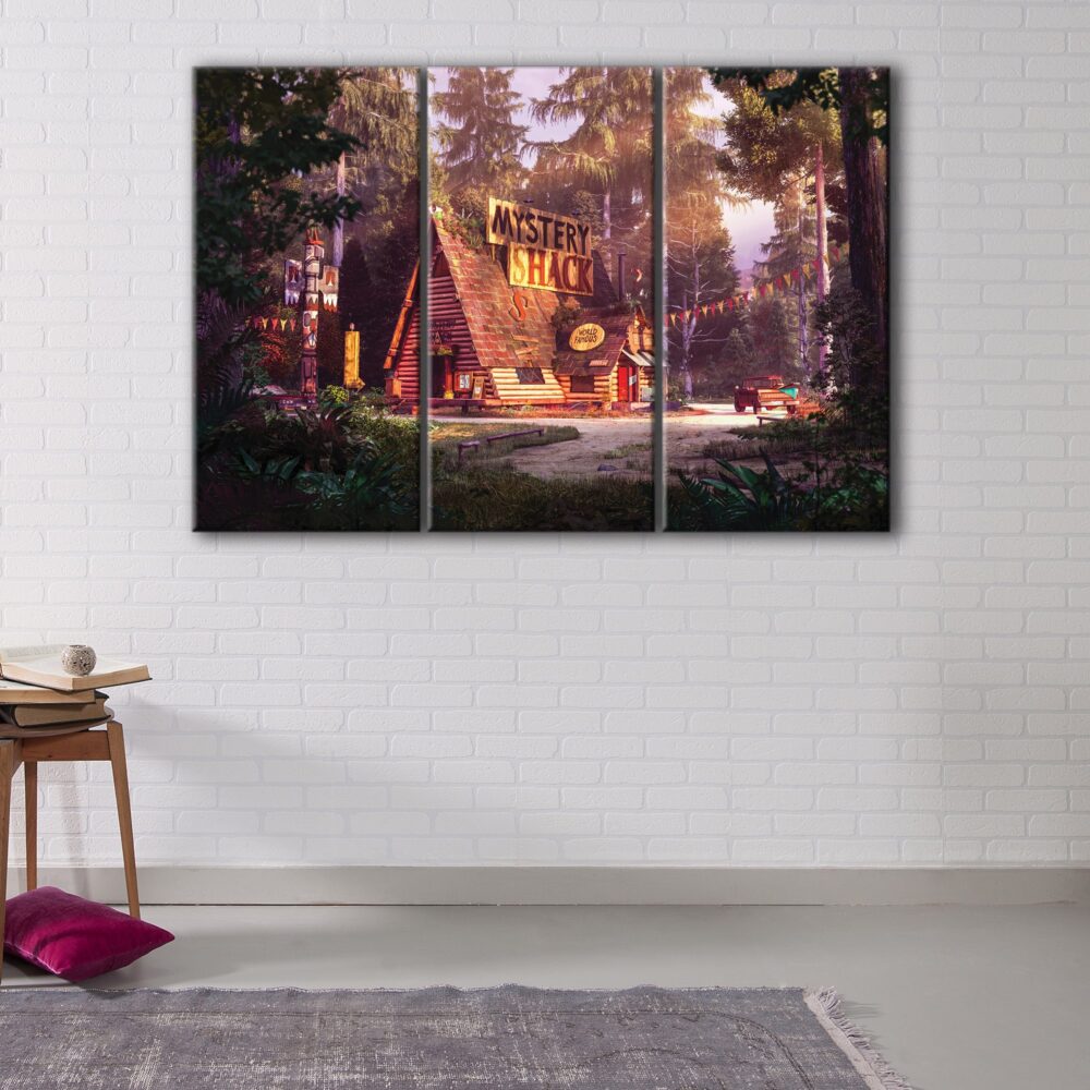 3 panels mystery shack canvas art