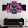 5 panels chicago bears canvas art