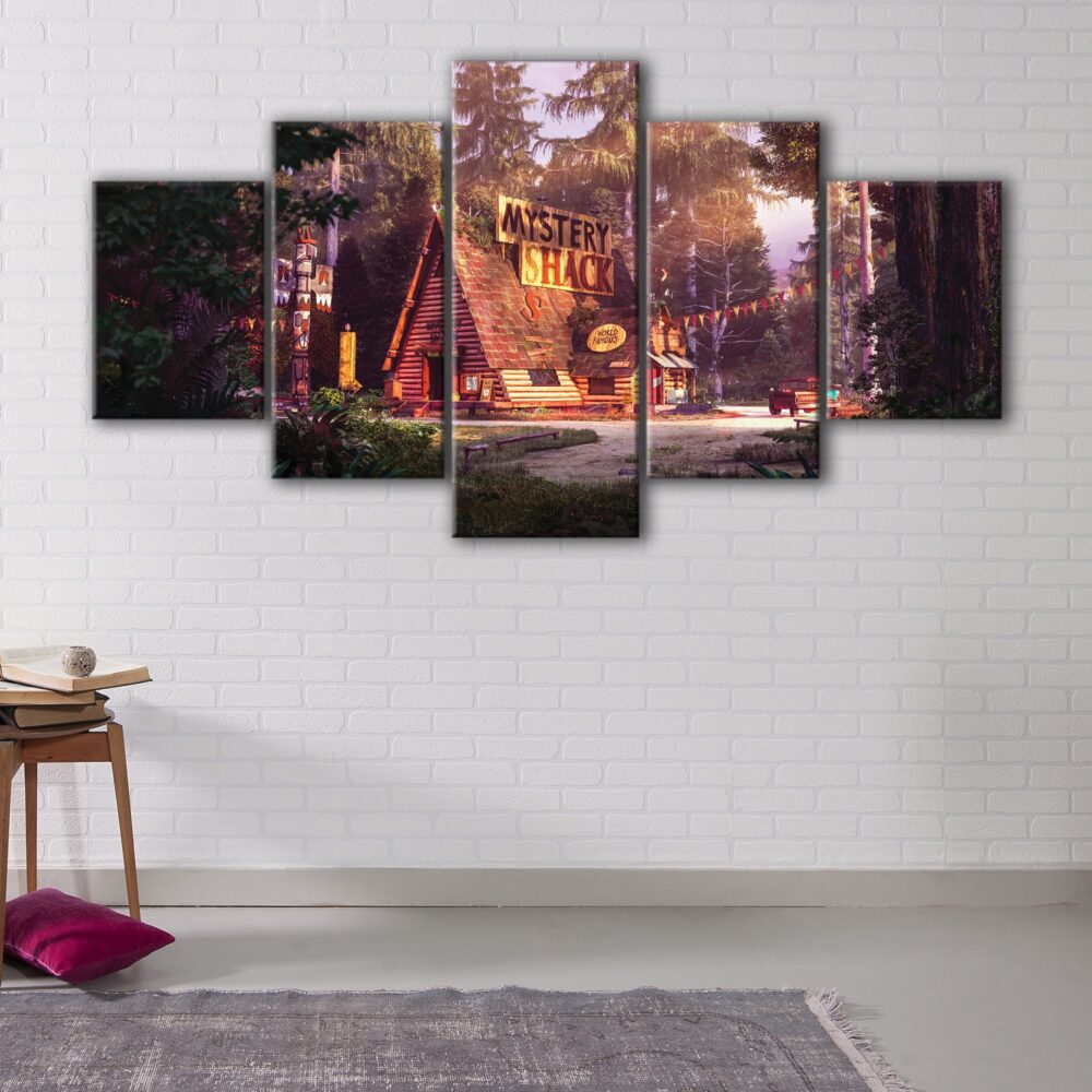 5 panels mystery shack canvas art