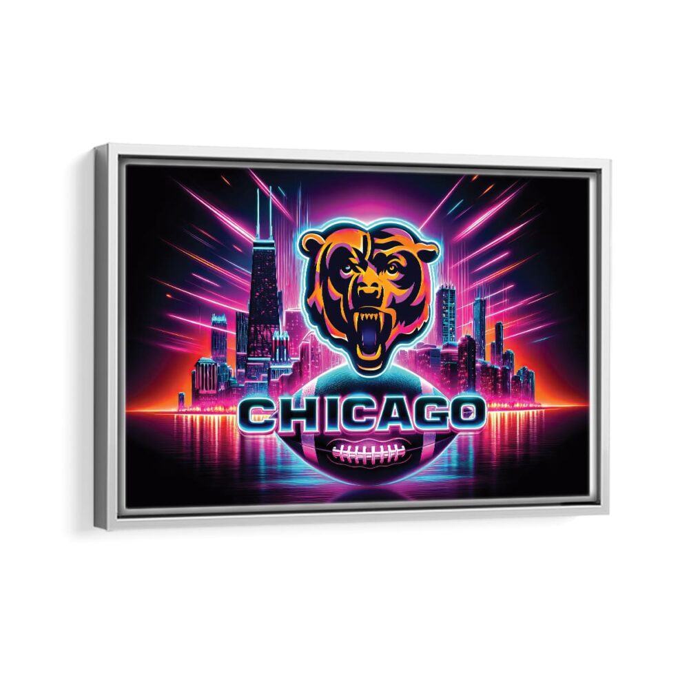 chicago bears framed canvas white frame