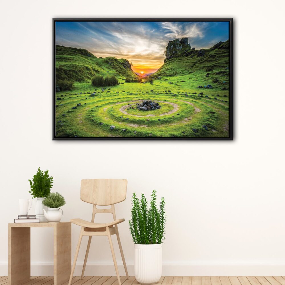 fairy glen scotland floating frame canvas