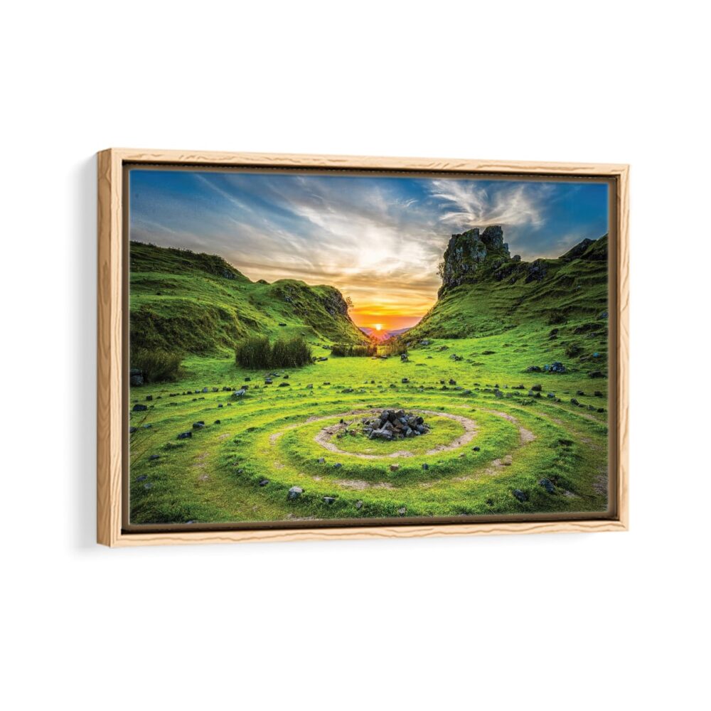 fairy glen scotland framed canvas natural beige