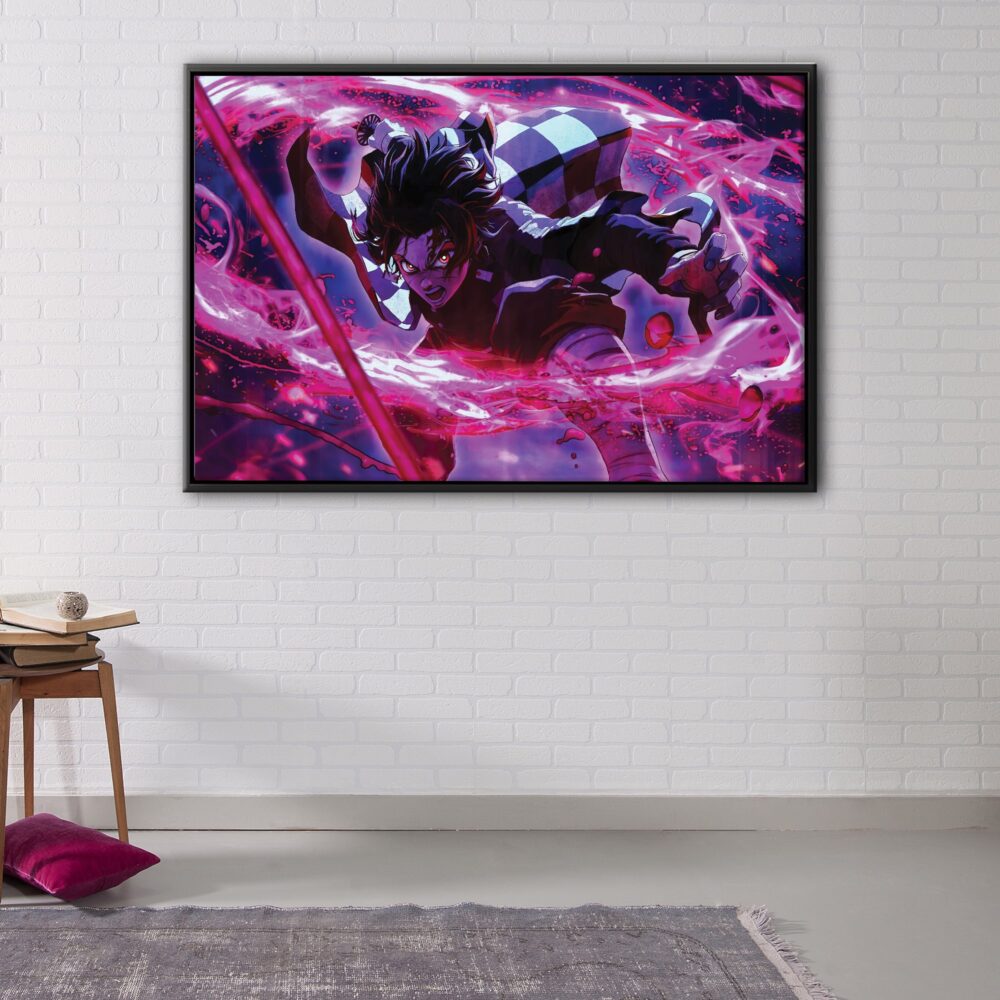 kimetsu no yaiba floating frame canvas