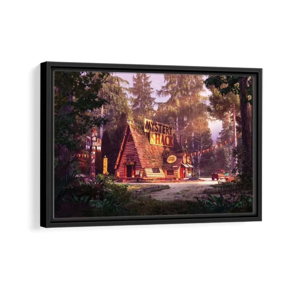 mystery shack framed canvas black frame
