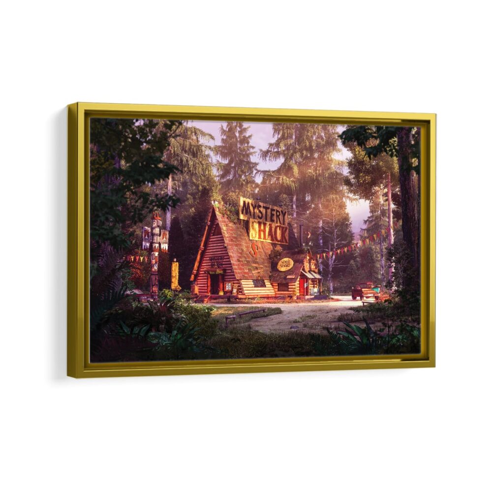 mystery shack framed canvas gold frame