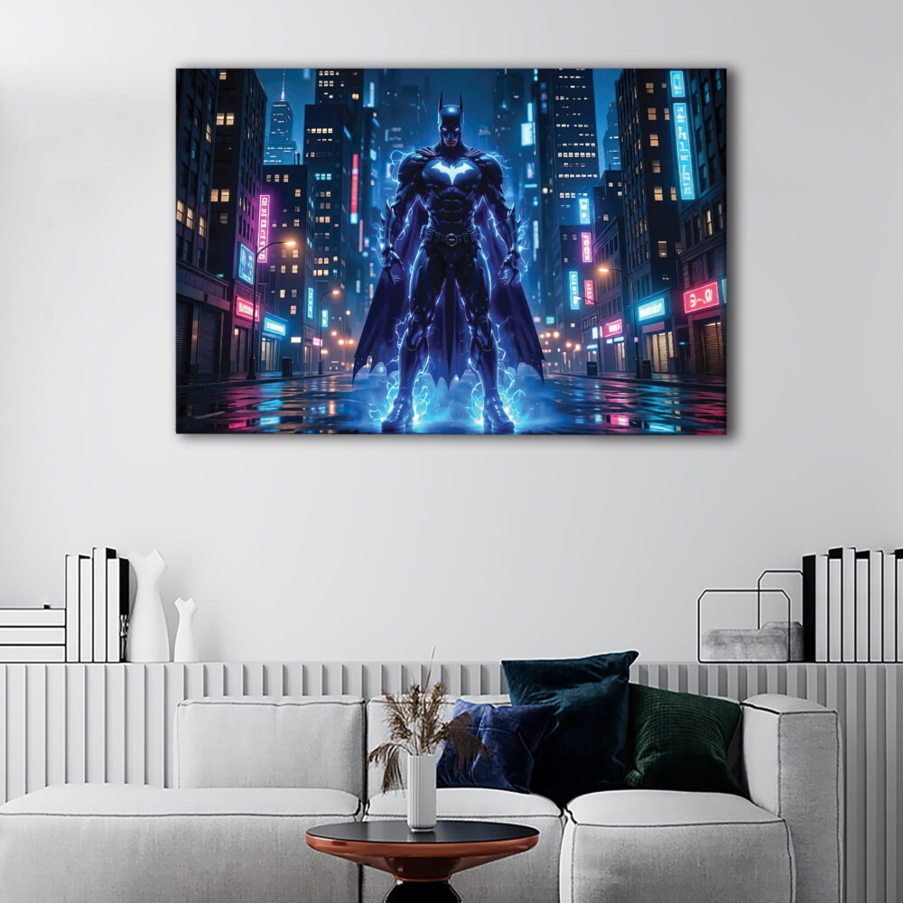 1 panel batman lighting canvas art