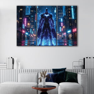 3 panels batman lighting canvas art