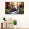 3 panels cobblestone mill canvas art