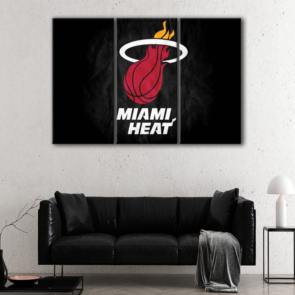 3 panels miami heat canvas art