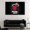 3 panels miami heat canvas art