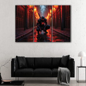 3 panels spider man darkness canvas art