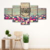 5 panels al bethkri allah tatmain al quloob canvas art