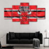 5 panels chicago bulls canvas art
