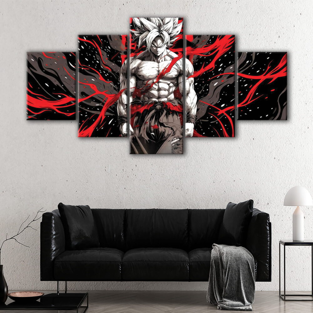 5 panels goku fury canvas art