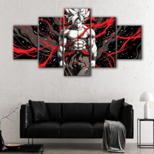 5 panels goku fury canvas art