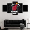 5 panels miami heat canvas art