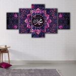 5 panels mohamed rassoul allah canvas art