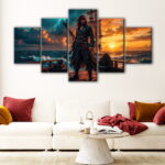 5 panels pirate lord jack sparrow canvas art