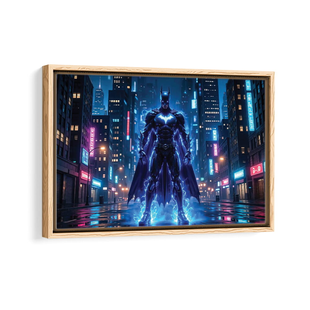 batman lighting framed canvas natural beige