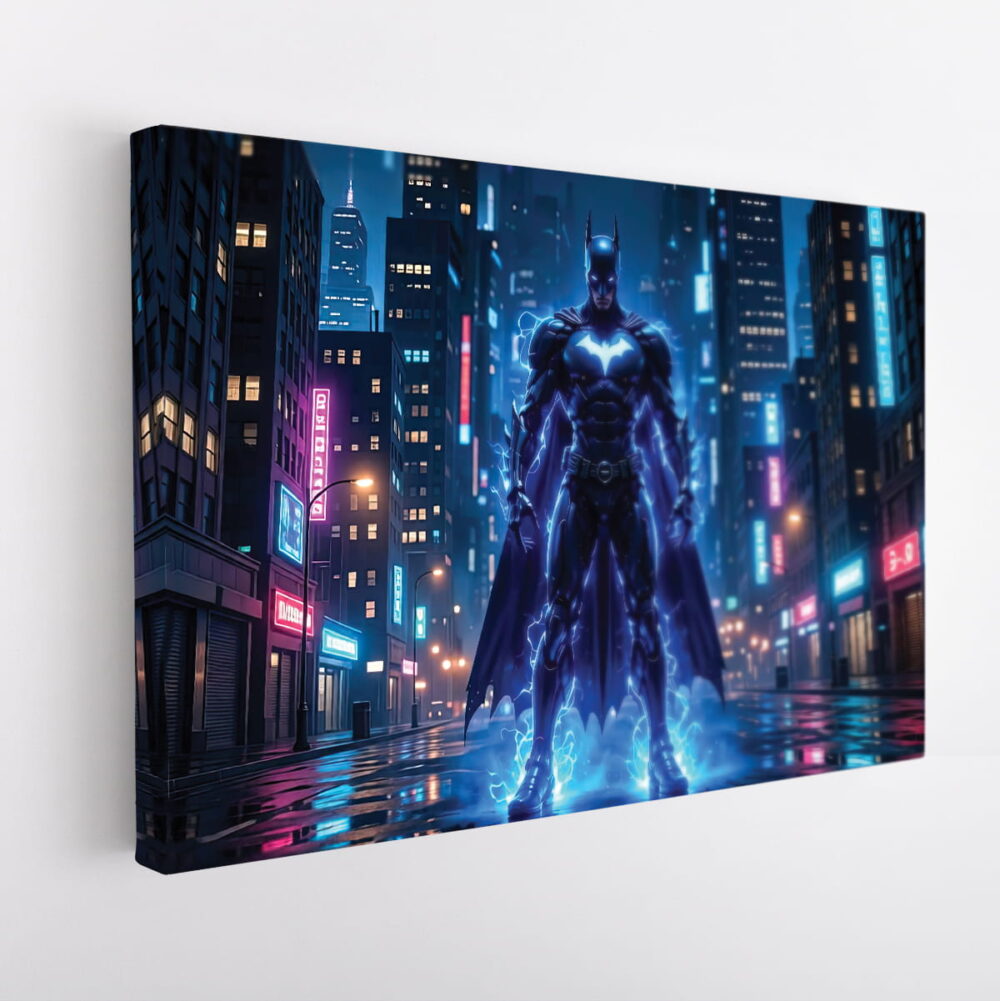 batman lighting stretched canvas