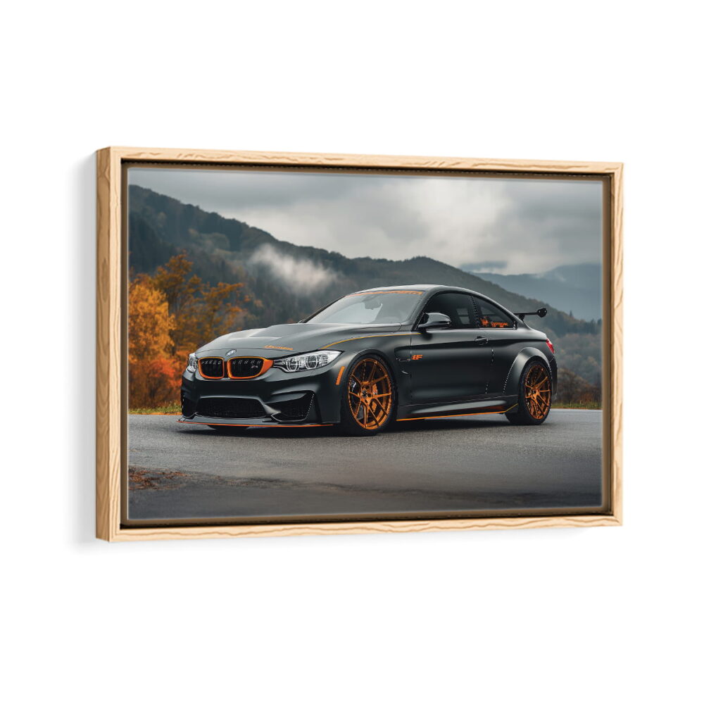 bmw m4 framed canvas natural beige