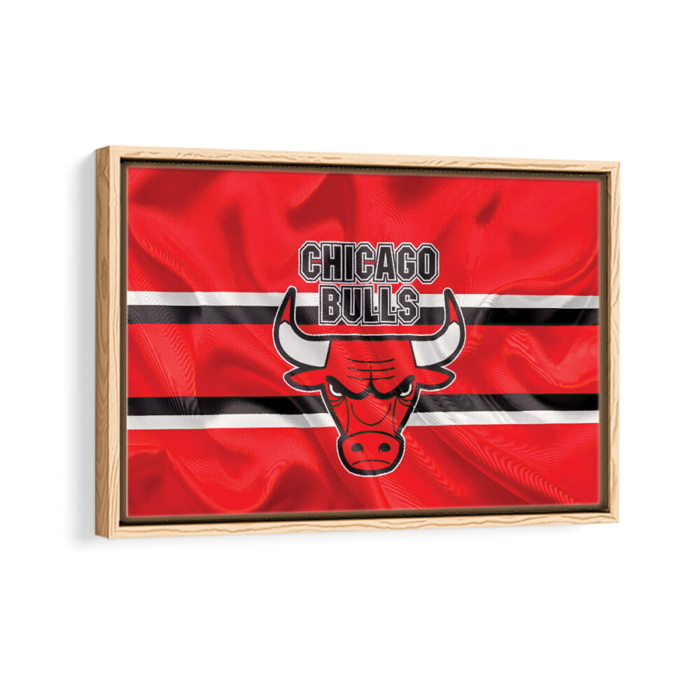 chicago bulls framed canvas natural beige