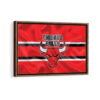 chicago bulls framed canvas walnut brown