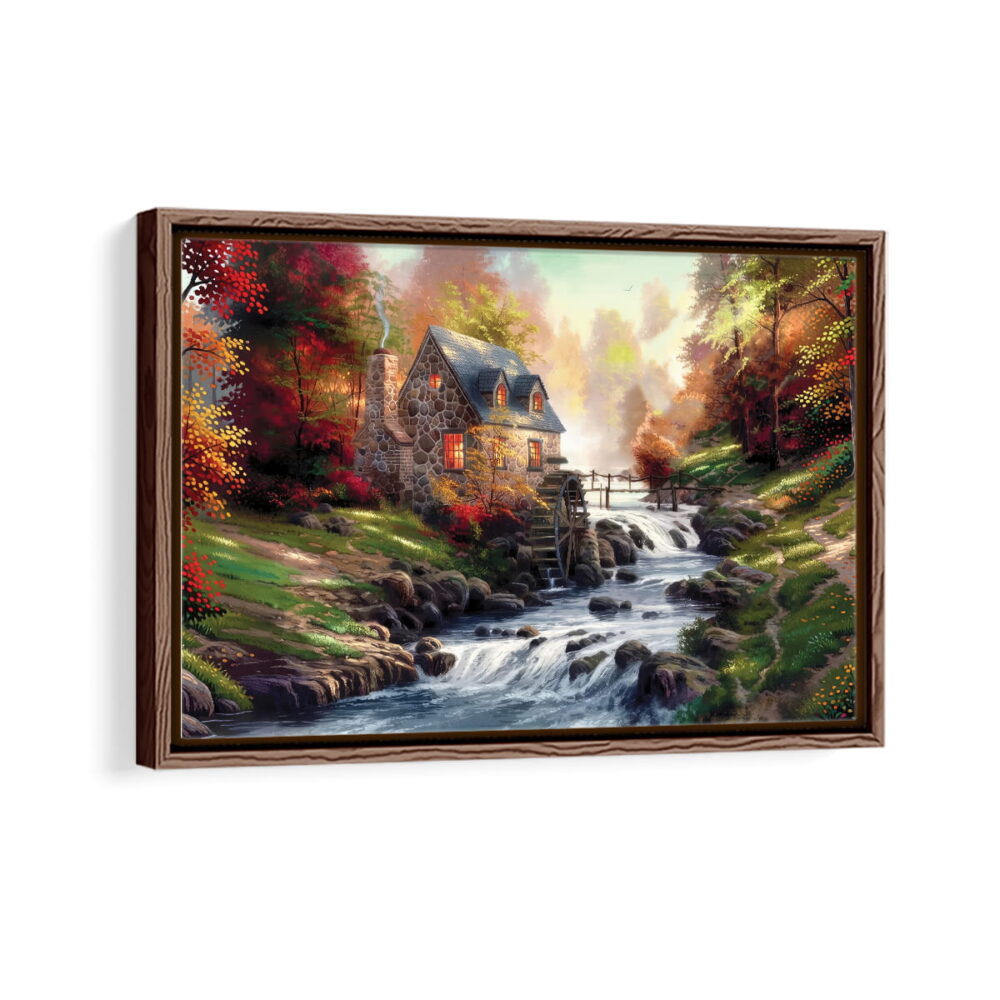 cobblestone mill framed canvas walnut brown