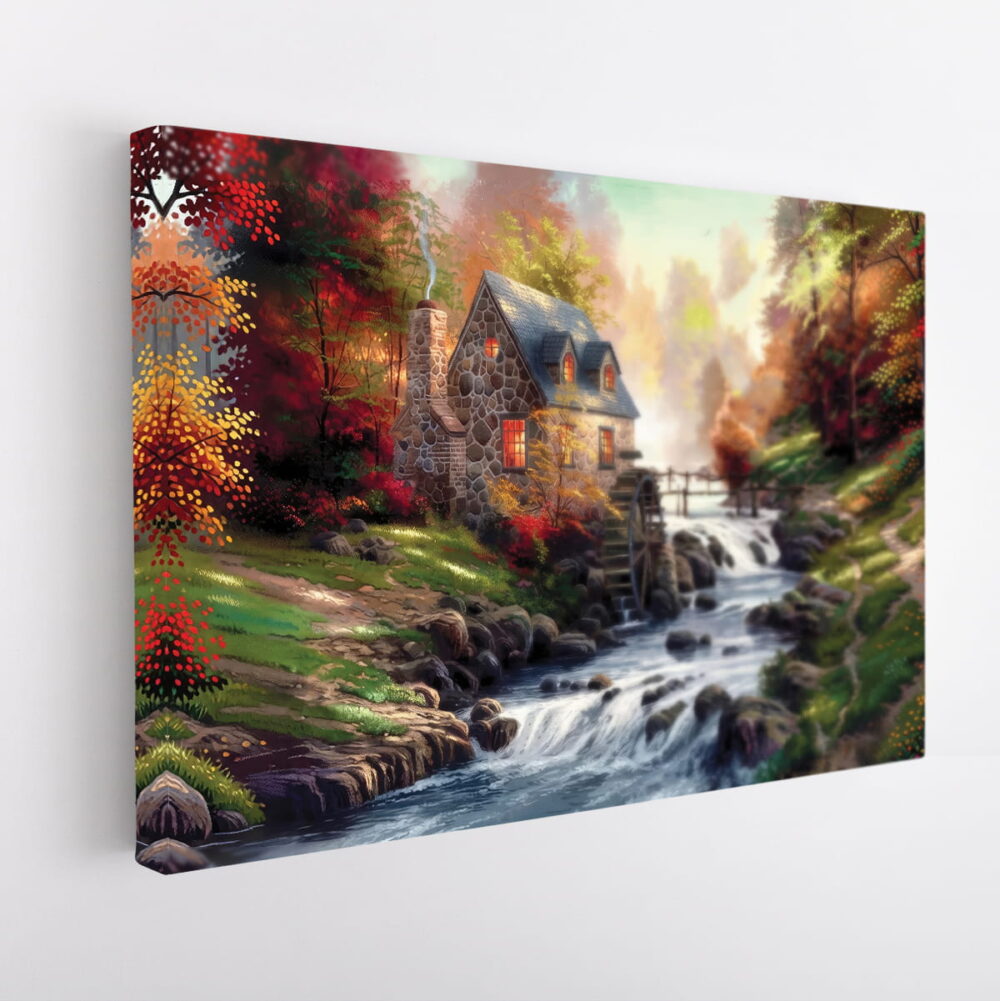 cobblestone mill stretched canvas