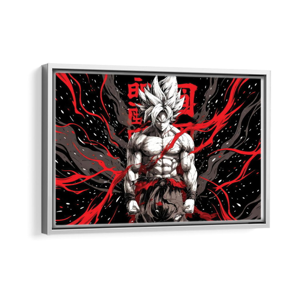 goku fury framed canvas white frame