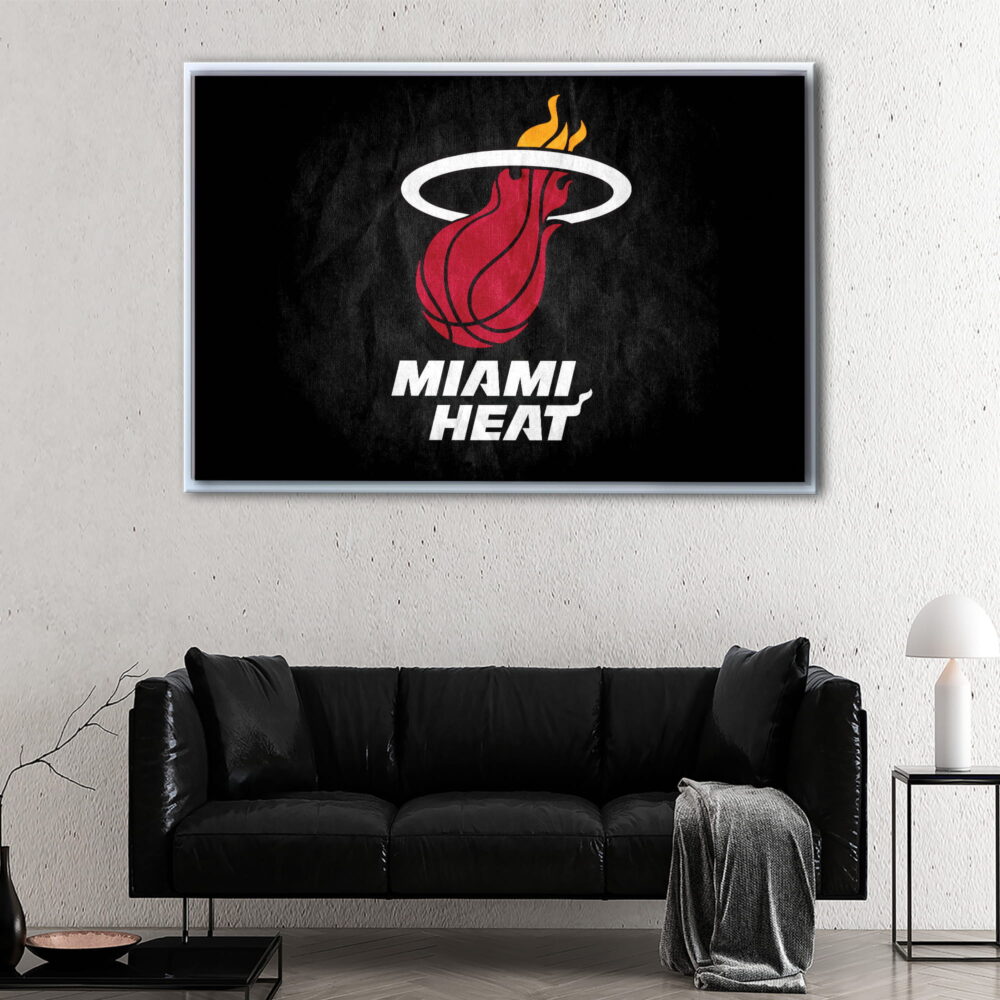 miami heat floating frame canvas