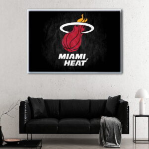miami heat floating frame canvas