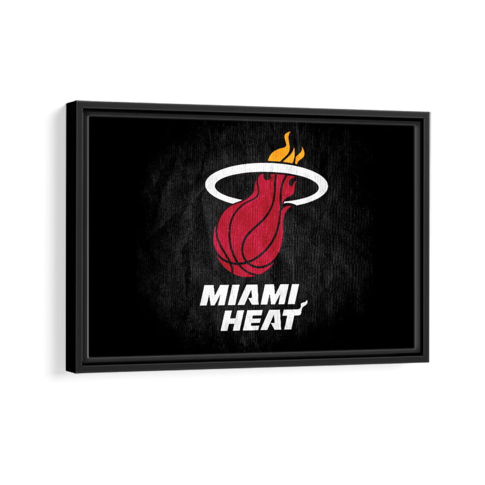 miami heat framed canvas black frame