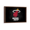 miami heat framed canvas walnut brown