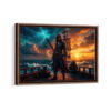 pirate lord jack sparrow framed canvas walnut brown